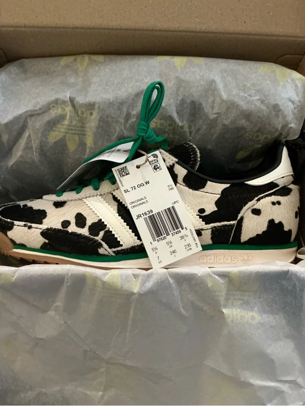 adidas - Women's Cow Print SL 72 OG Shoes in Sz 7 - Picture 7 of 8